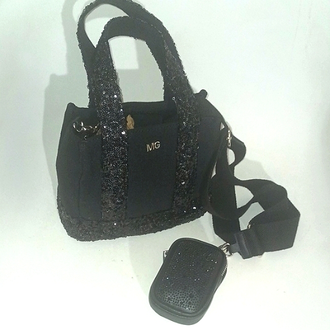 Steve Madden Black Sequin Women's Bag Set